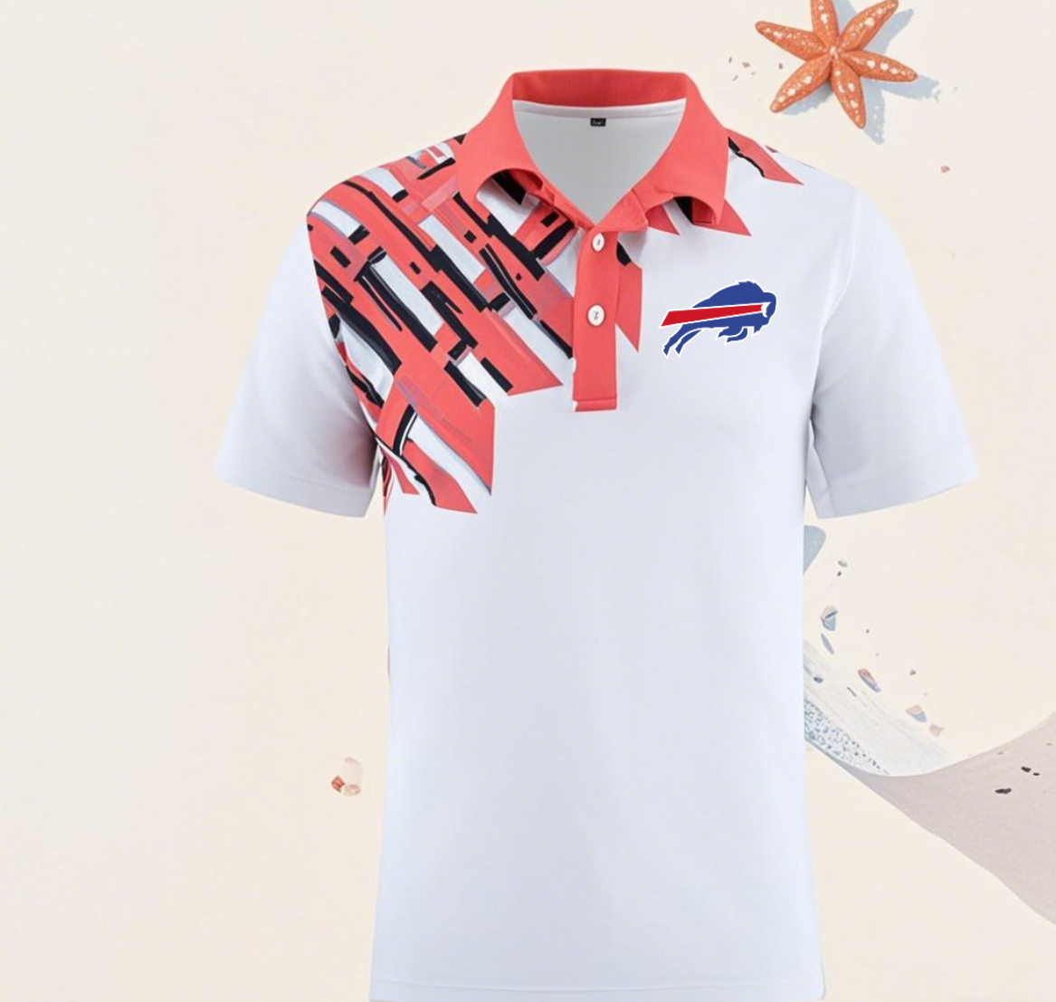 Buffalo Bills white 45 Men 2025 NFL polo T shirt